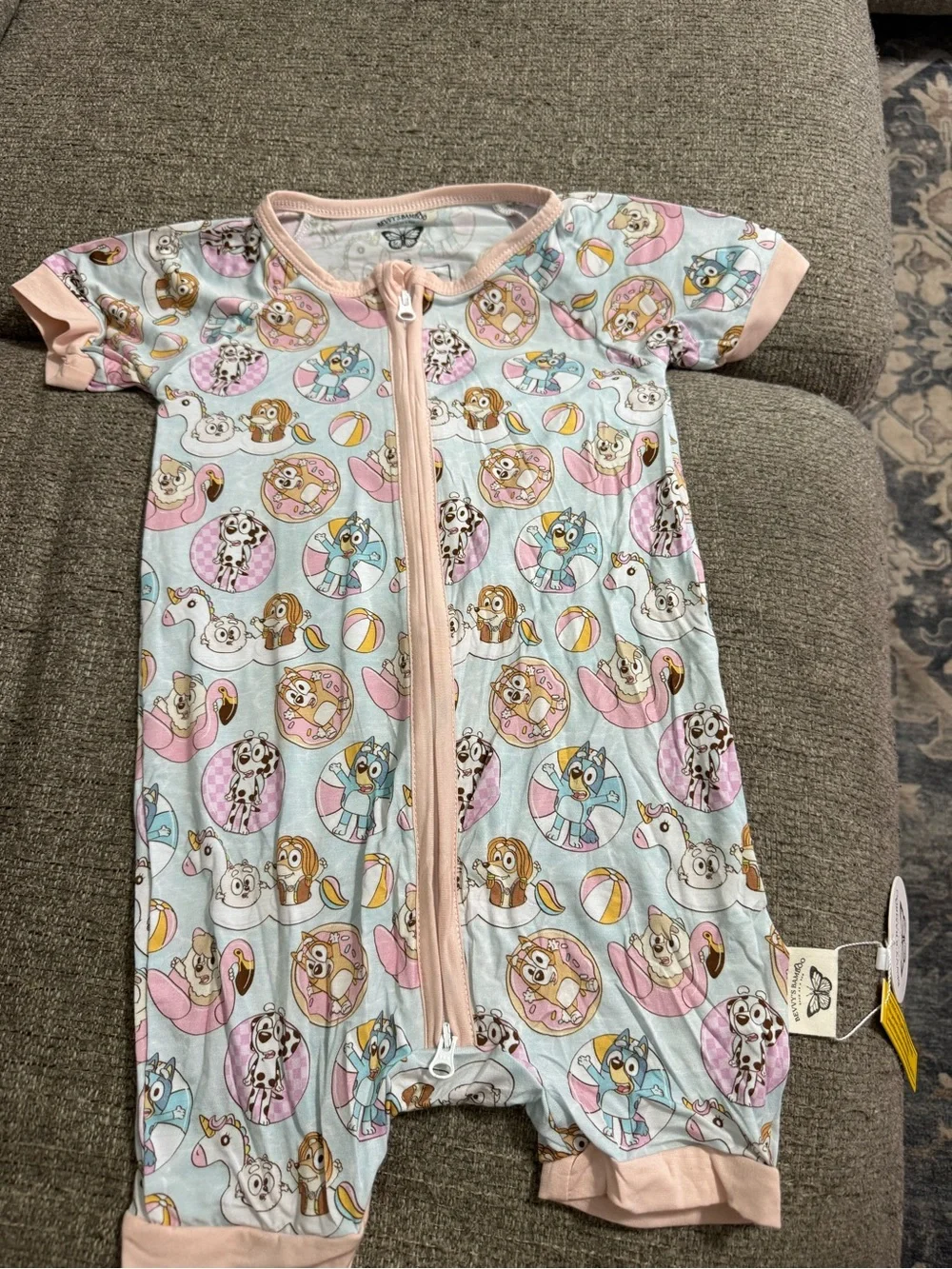 Kids bamboo Pink & Light Blue Shortie 5/6